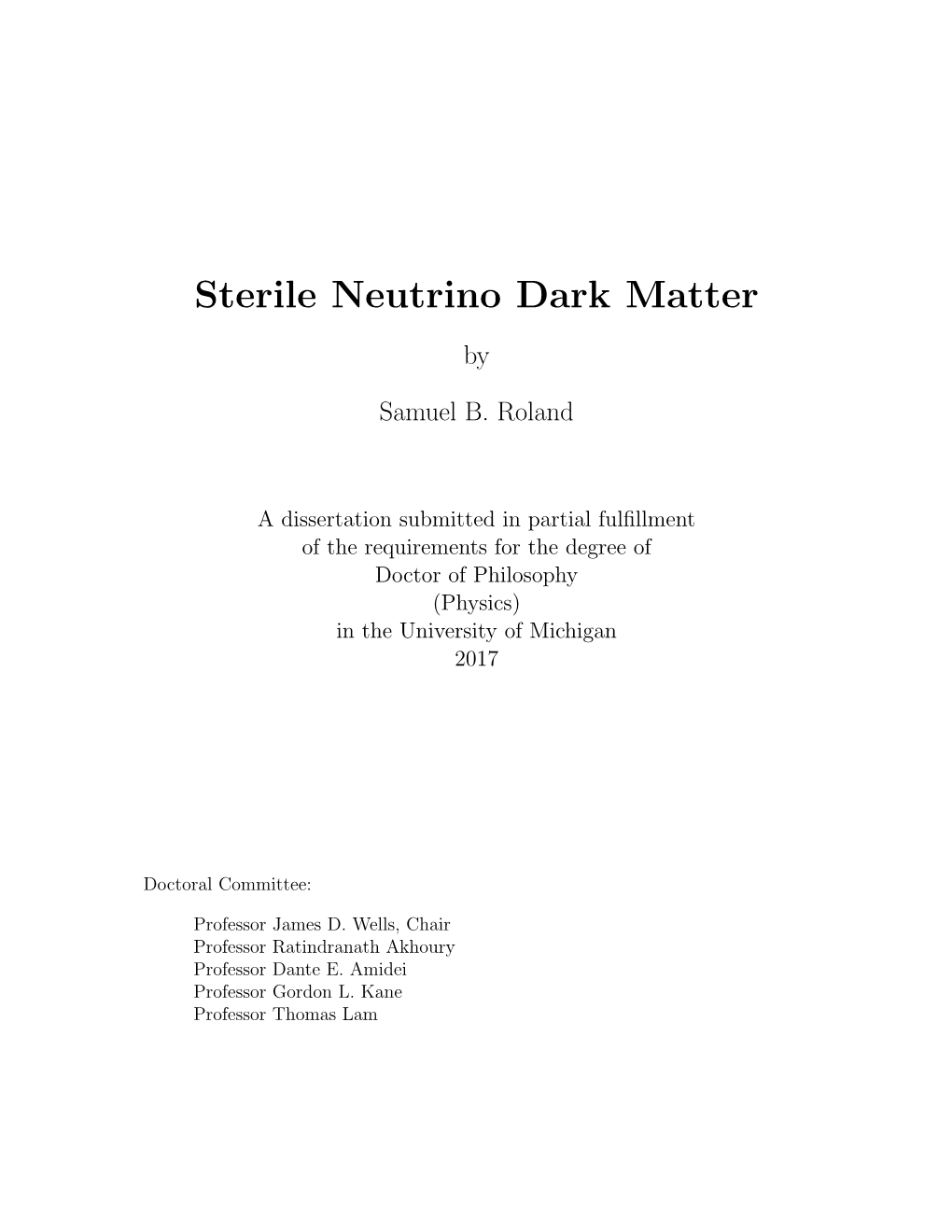 Sterile Neutrino Dark Matter