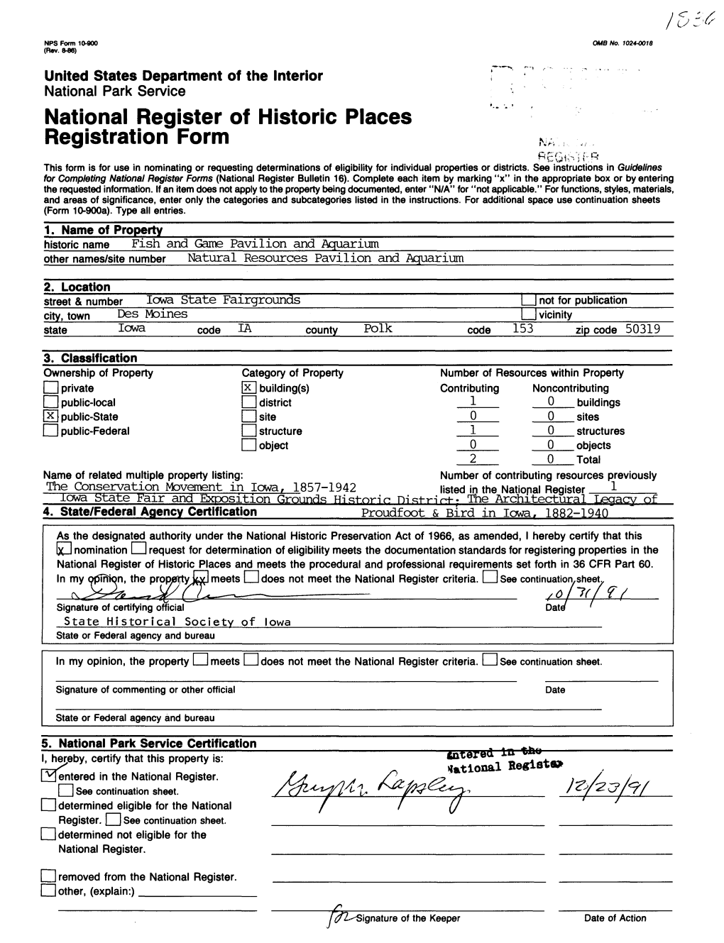 National Register of Historic Places Continuation Sheet I Section Number __JL Page ————