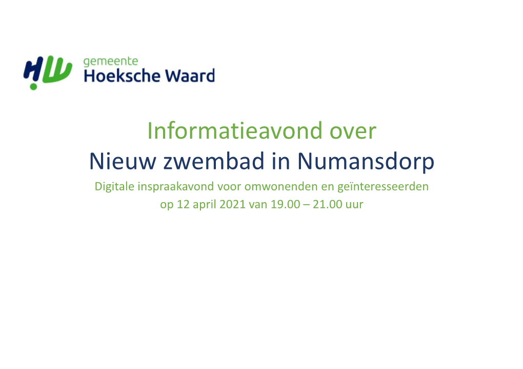 Informatieavond Over Nieuw Zwembad in Numansdorp