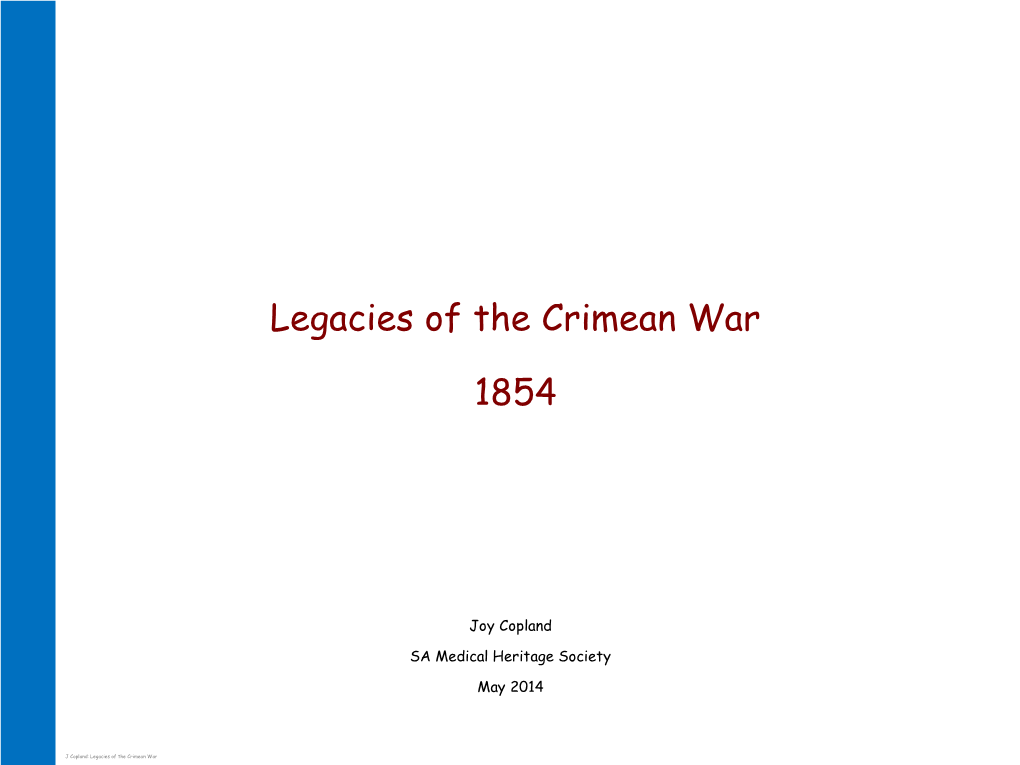 Legacies of the Crimean War 1854