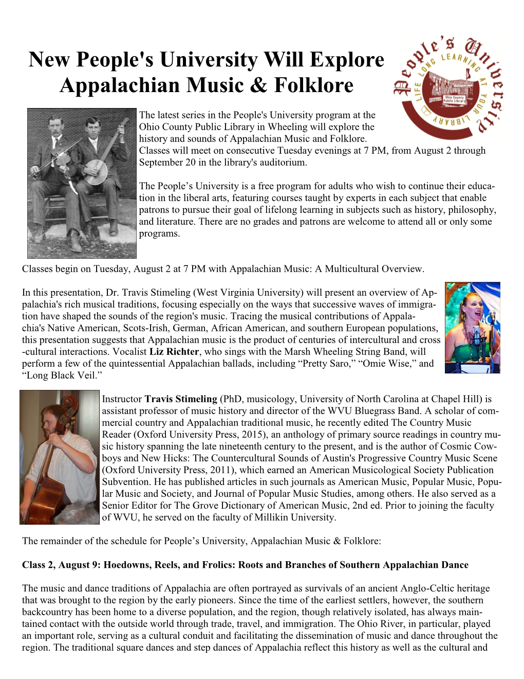 New People's University Will Explore Appalachian Music & Folklore