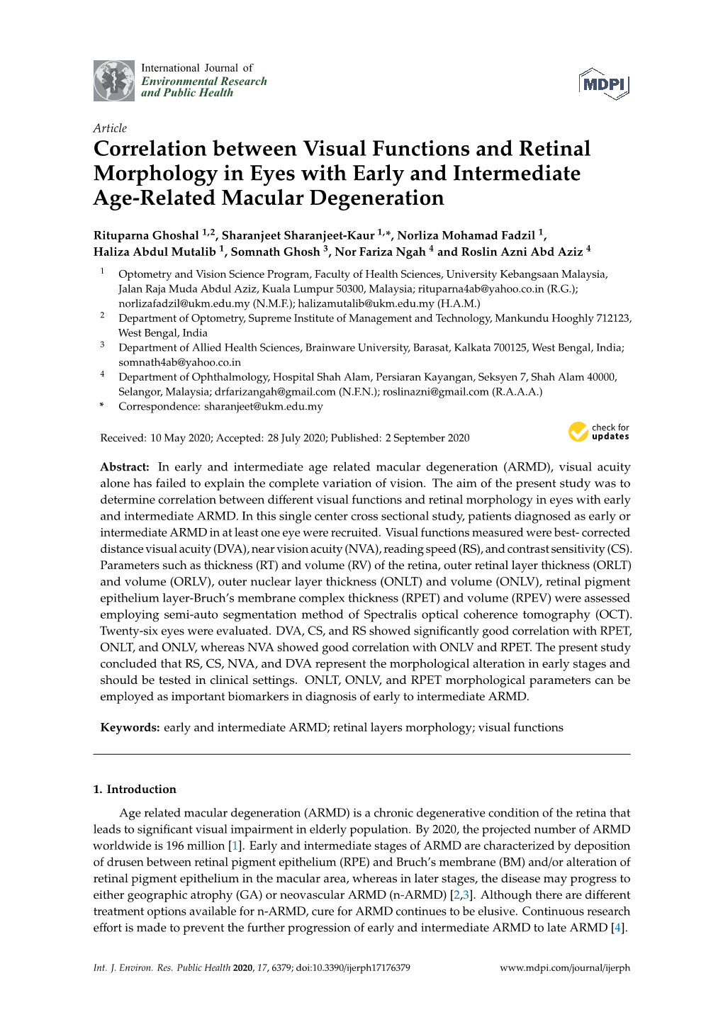 Correlation Between Visual Functions and Retinal Morphology in Eyes with Early and Intermediate Age-Related Macular Degeneration