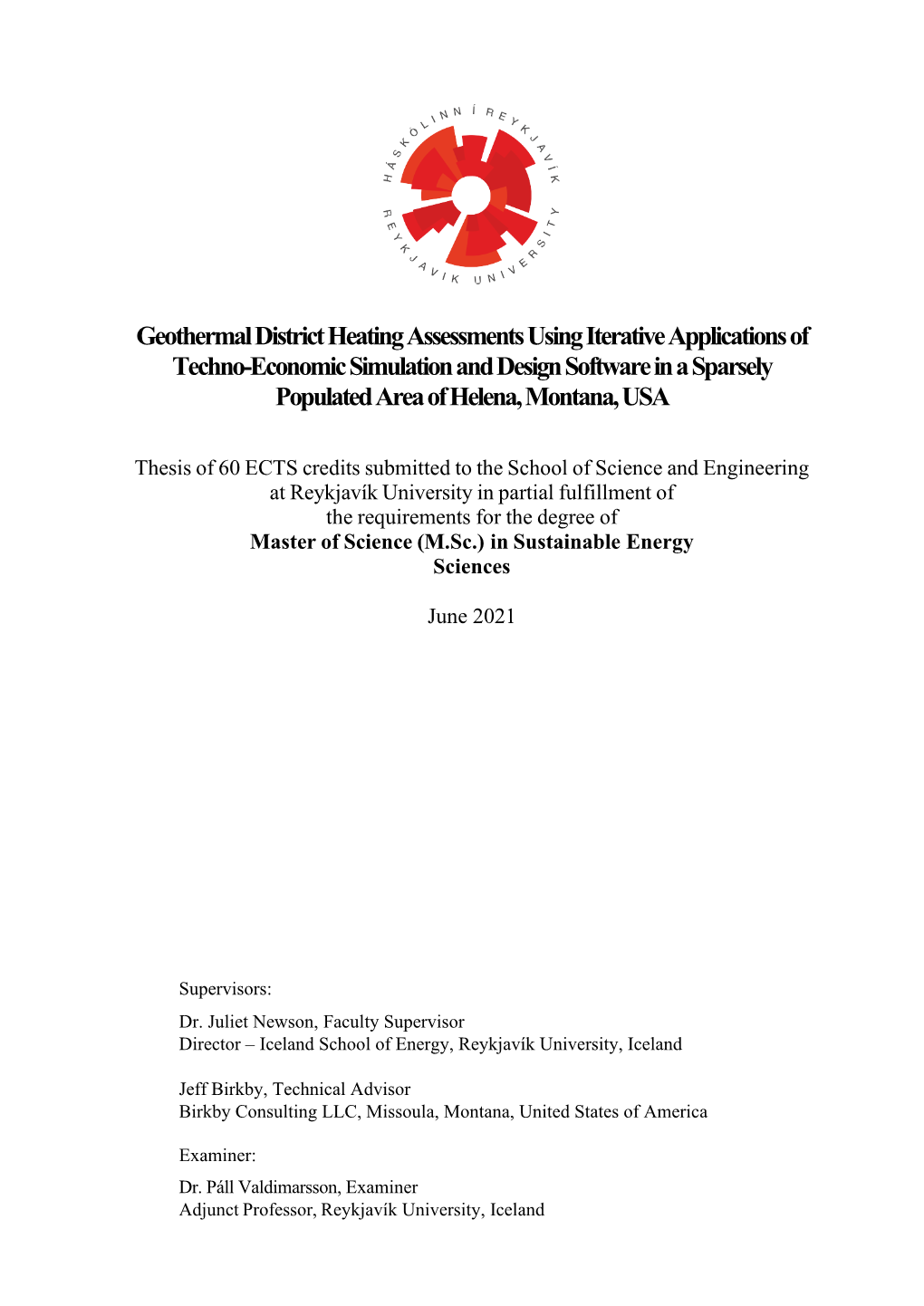 Geothermal District Heating Feasibility Using Iterative