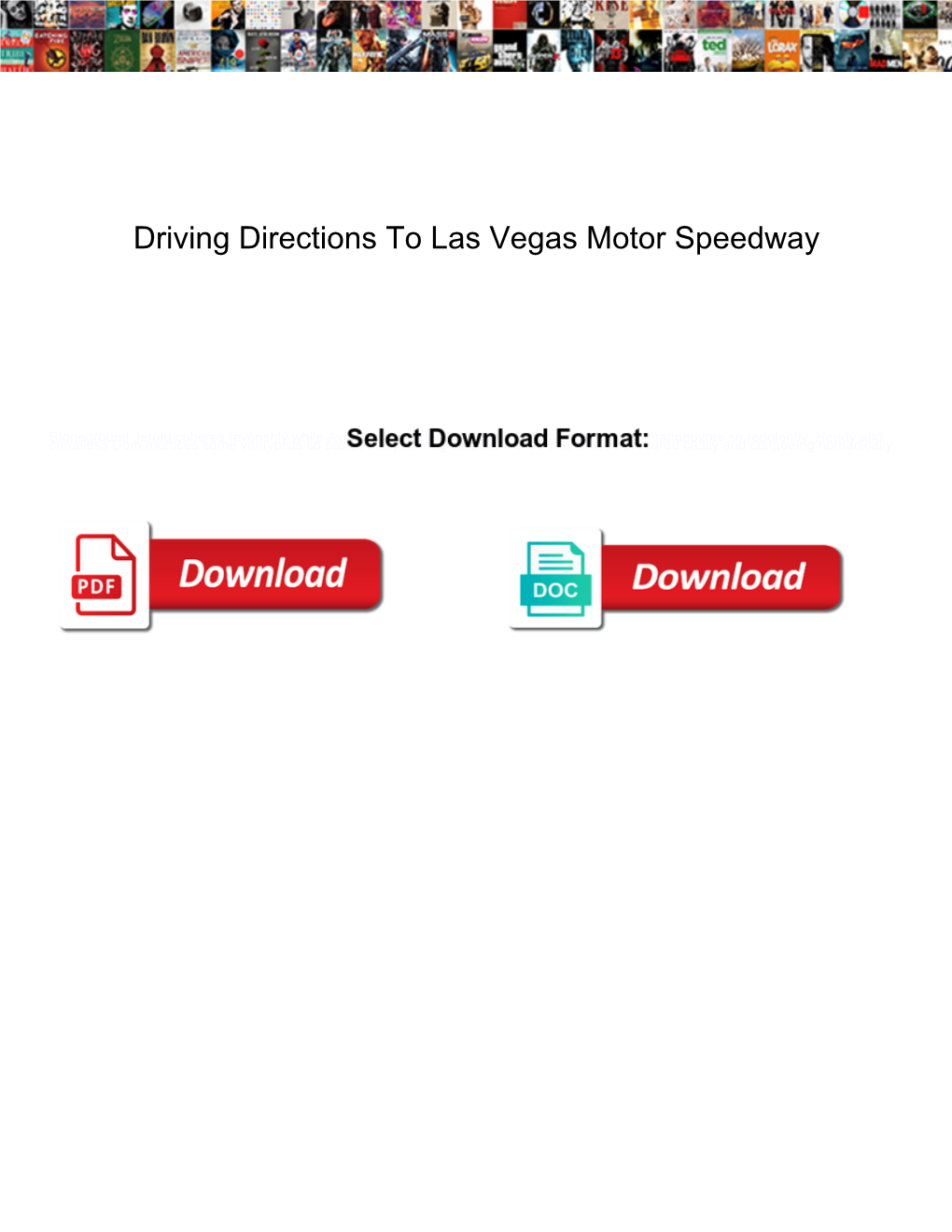 Driving Directions to Las Vegas Motor Speedway