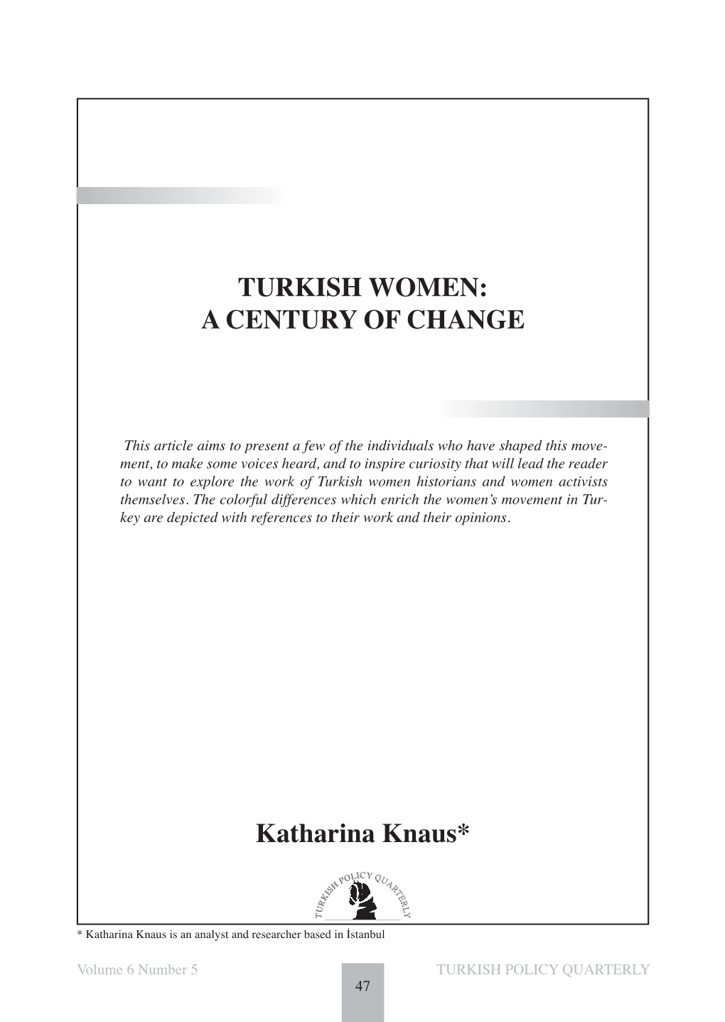 Turkish Women: a Century of Change