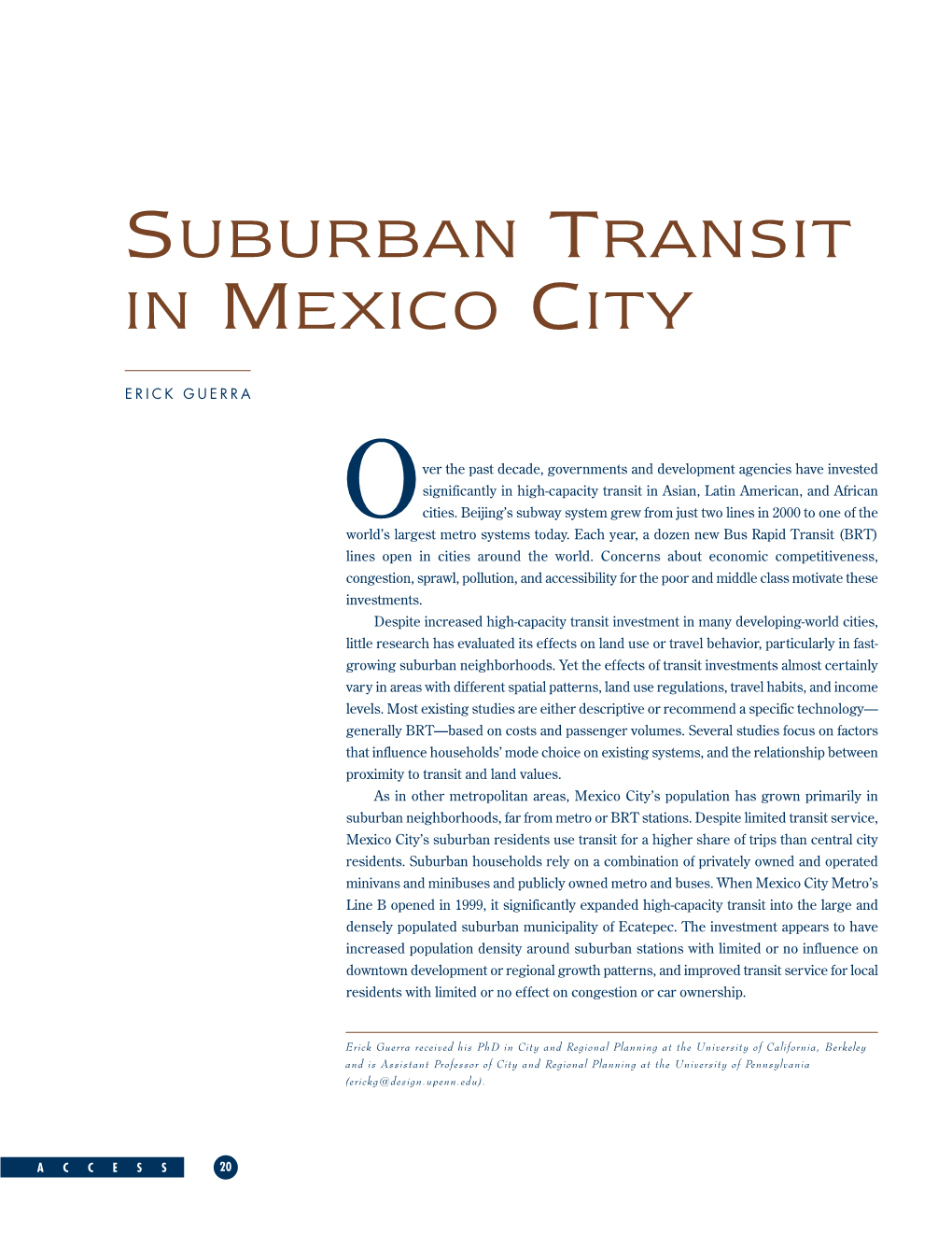 Suburban Transit in Mexico City