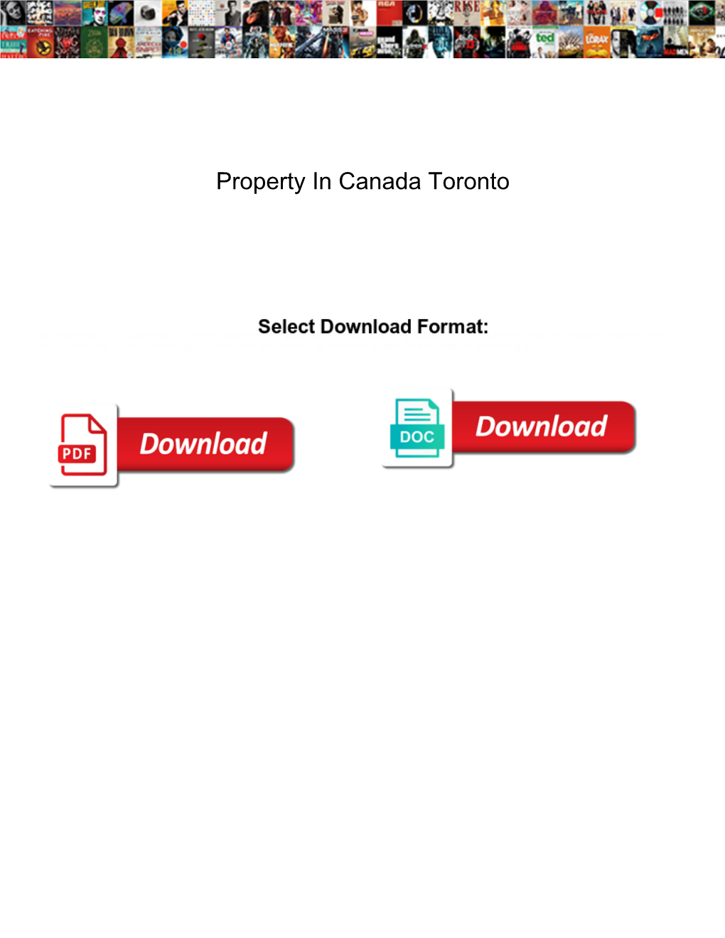 Property in Canada Toronto