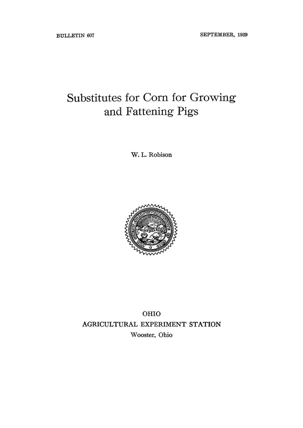 Substitutes for Corn for Growing and Fattening Pigs