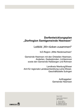 Dorfentwicklungsplan „Dorfregion Samtgemeinde Heemsen“ Leitbild