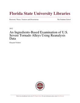 An Ingredients-Based Examination of U.S. Severe Tornado Alleys Using Reanalysis Data Grayum Vickers