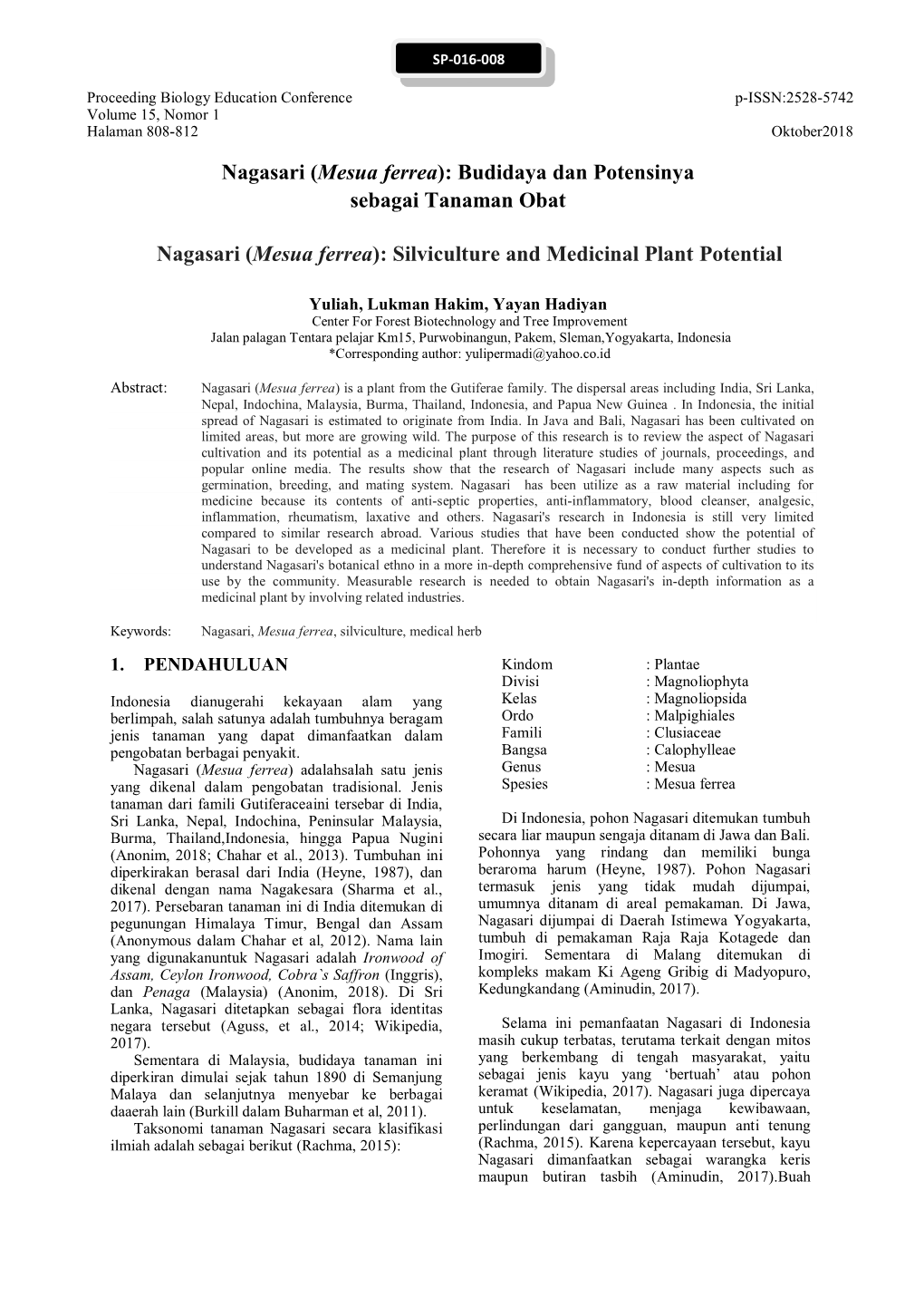 Nagasari (Mesua Ferrea): Budidaya Dan Potensinya Sebagai Tanaman Obat