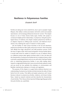 Resilience in Polyamorous Families
