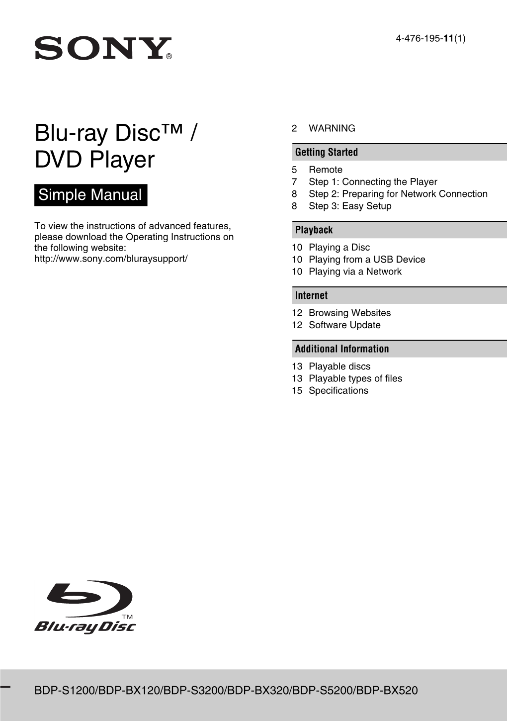 Blu-Ray Disc™ / DVD Player