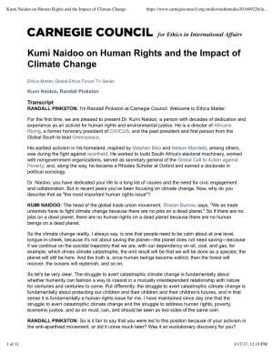 Kumi Naidoo on Human Rights and the Impact of Climate Change
