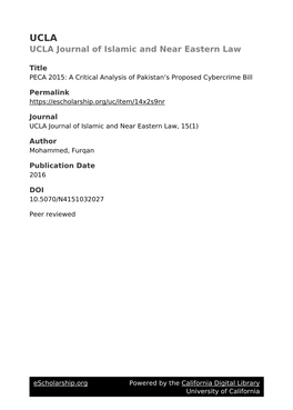 A Critical Analysis of Pakistan's Proposed