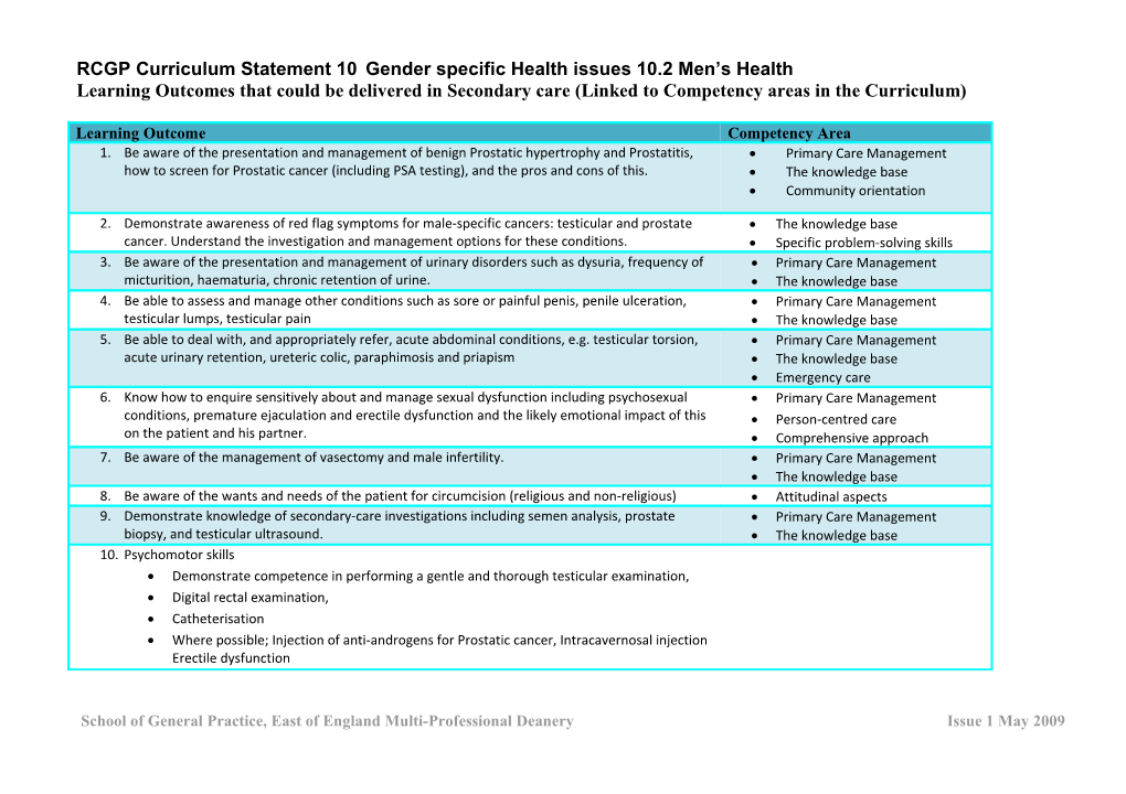 RCGP Curriculum Statement 10