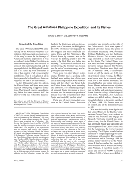 The Great Albatross Philippine Expedition and Its Fishes