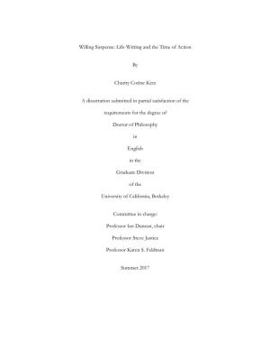 Life-Writing and the Time of Action by Charity Corine Ketz a Dissertation