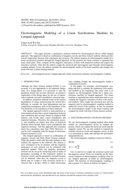 Electromagnetic Modeling of a Linear Synchronous Machine by Lumped Approach