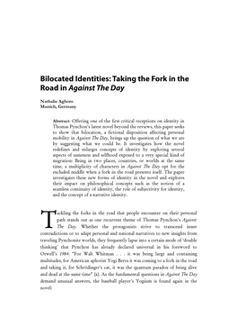 Bilocated Identities: Taking the Fork in the Road in Against the Day