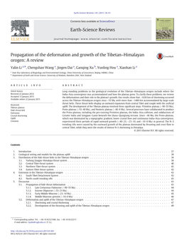 Propagation of the Deformation and Growth of the Tibetan-Himalayan