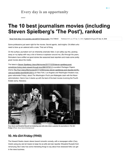 The 10 Best Journalism Movies (Including Steven Spielberg's 'The Post'), Ranked