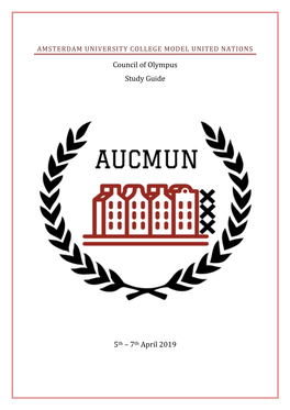 Council of Olympus Study Guide 5Th – 7Th April 2019