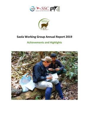 Saola Working Group Annual Report 2019 Achievements and Highlights