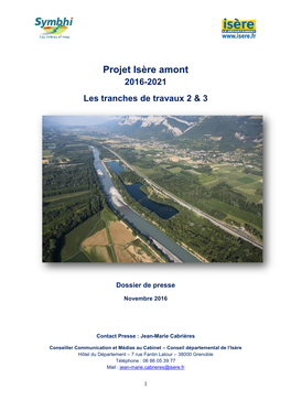 Projet Isère Amont 2016-2021 Les Tranches De Travaux 2 & 3