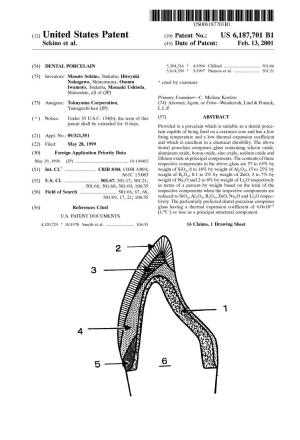 (12) United States Patent (10) Patent No.: US 6,187,701 B1 Sekino Et Al
