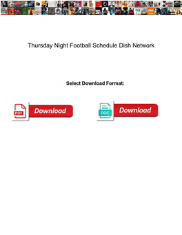 Thursday Night Football Schedule Dish Network