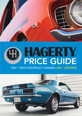 Price Guide 1967 – 2002 Chevrolet Camaro Jan – Apr 2018 Chevrolet Camaro