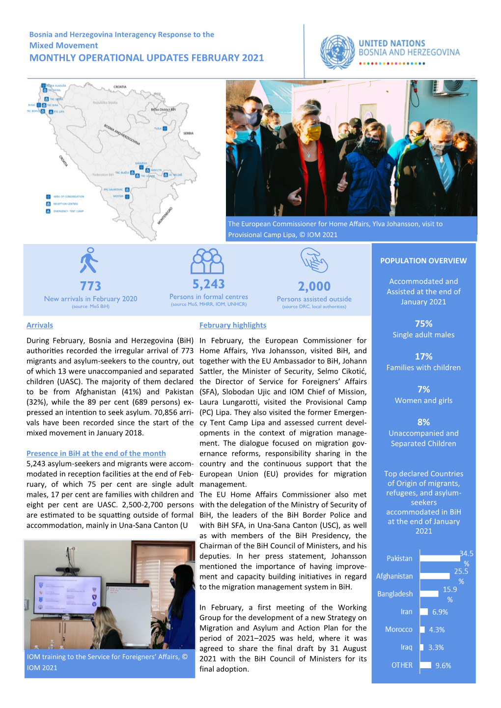 Monthly Operational Updates February 2021