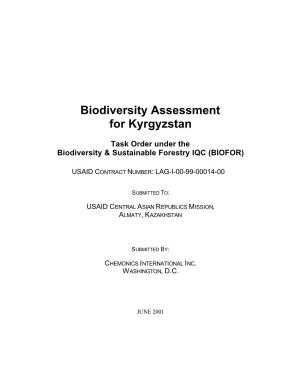 Biodiversity Assessment for Kyrgyzstan