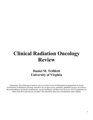 Clinical Radiation Oncology Review