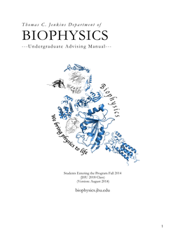 BIOPHYSICS ---Undergraduate Advising Manual