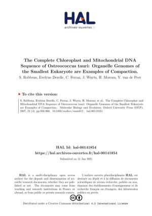 The Complete Chloroplast and Mitochondrial DNA Sequence of Ostreococcus Tauri: Organelle Genomes of the Smallest Eukaryote Are Examples of Compaction