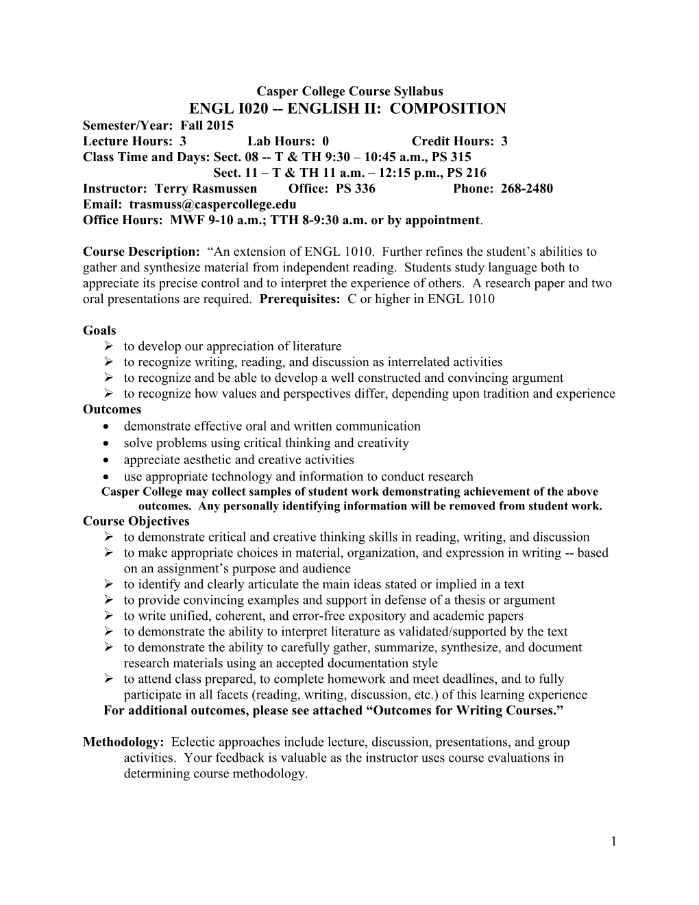 Casper College Course Syllabus s2