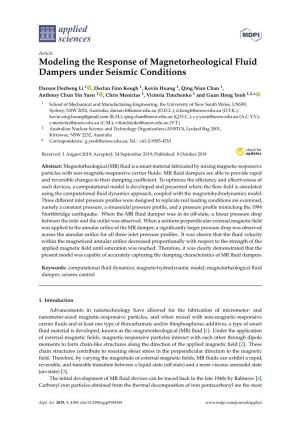 Modeling the Response of Magnetorheological Fluid Dampers Under Seismic Conditions