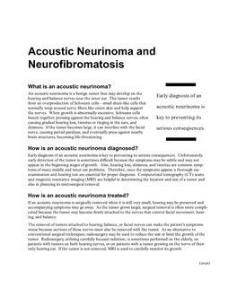 Acoustic Neurinoma and Neurofibromatosis