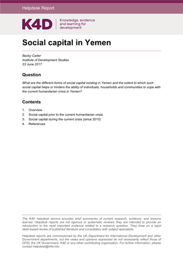 Social Capital in Yemen