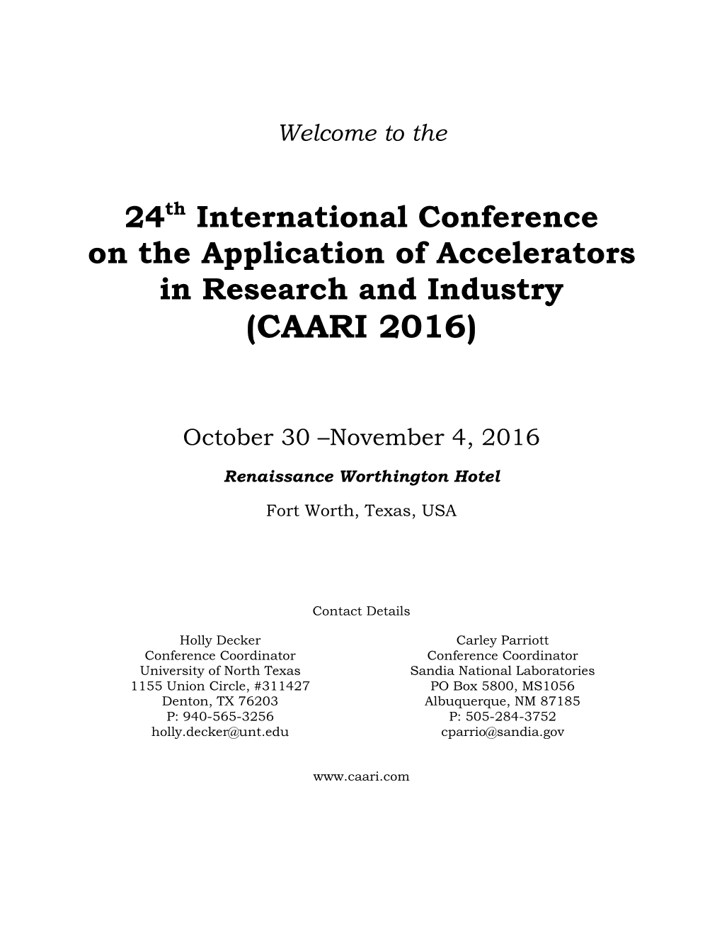 CAARI 2016 Book of Abstract