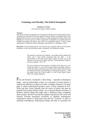 Technology and Morality: the Stuff of Steampunk