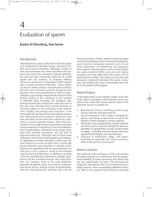 Evaluation of Sperm