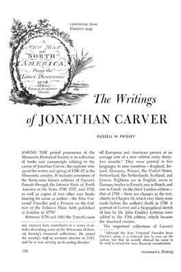 The Writings of Jonathan Carver