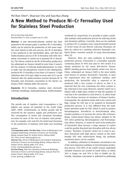 A New Method to Produce Ni–Cr Ferroalloy Used for Stainless Steel Production