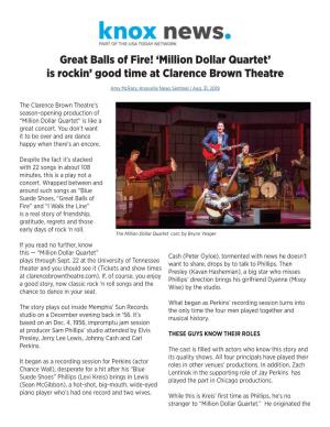Great Balls of Fire! 'Million Dollar Quartet' Is Rockin' Good Time At