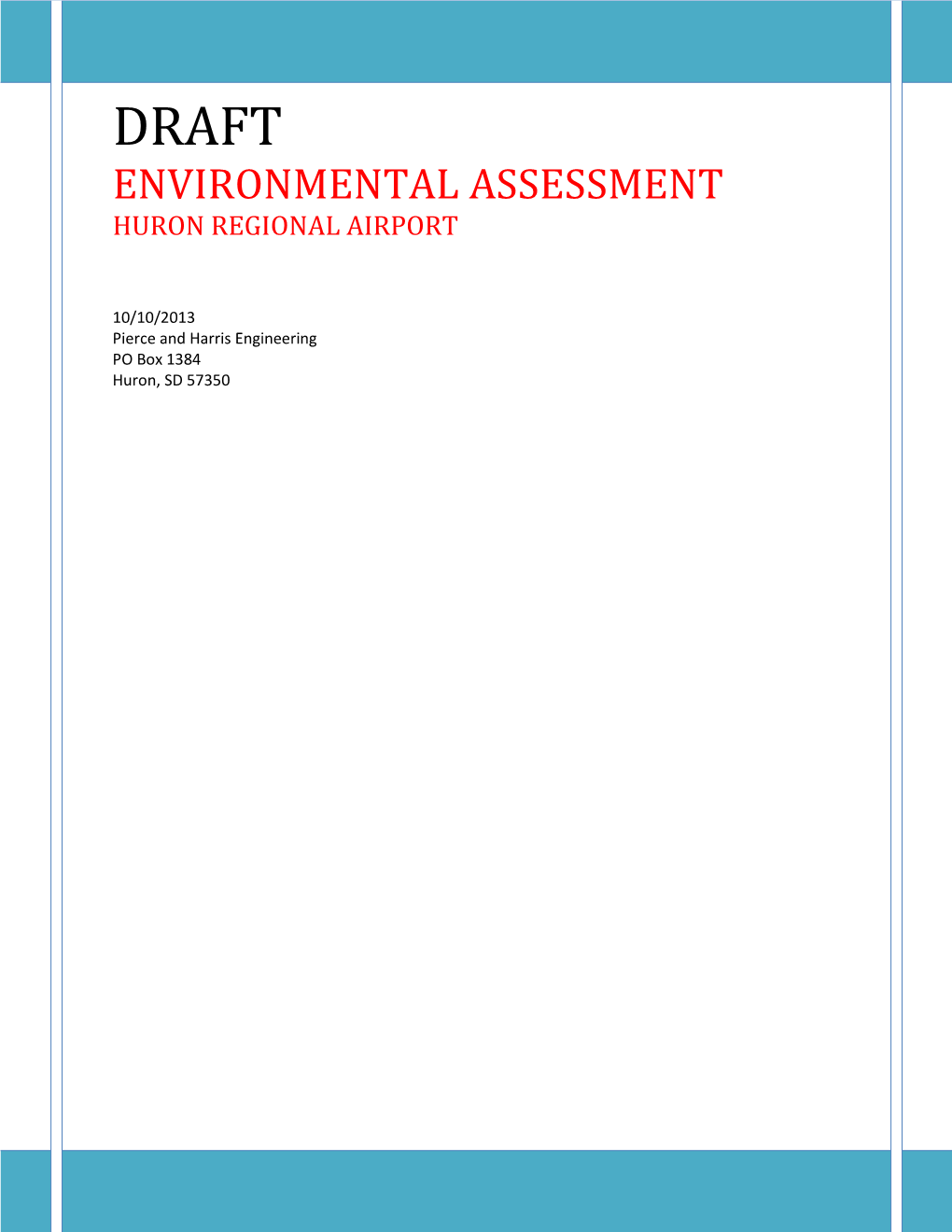 Environmental Assessment Huron Regional Airport