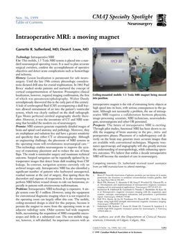 Intraoperative MRI: a Moving Magnet