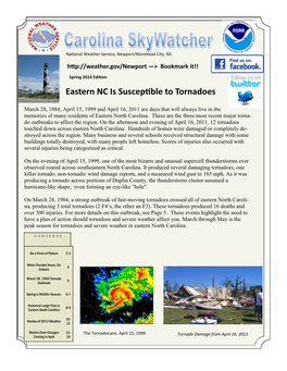 Eastern NC Is Susceptible to Tornadoes